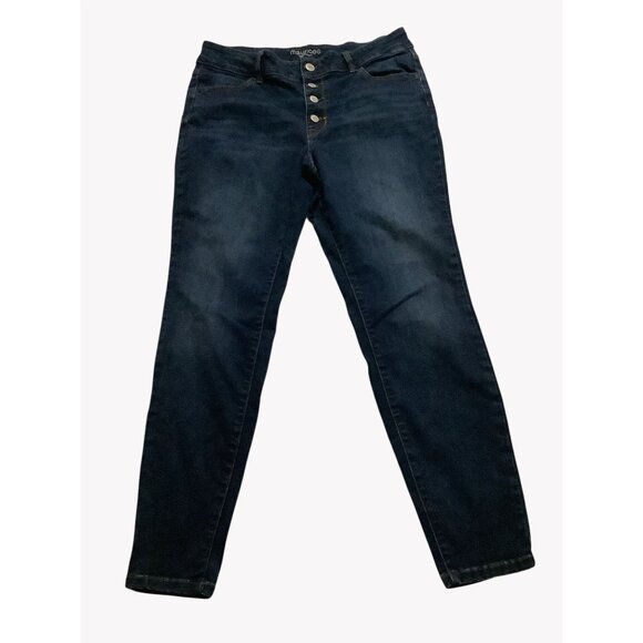 Maurices Denim - Maurices High-Rise Dark Wash Skinny Jeans Size 14W Stretch Denim